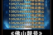 佛山车牌靓号投拍：一牌难求，价格飙升！