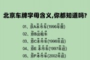北京车牌：字母奥秘大