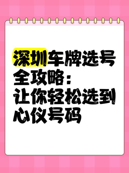 深圳车牌靓号挑选攻略:如何找到心仪的幸运车牌