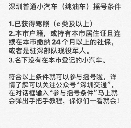 深圳车牌靓号摇号,个人资格