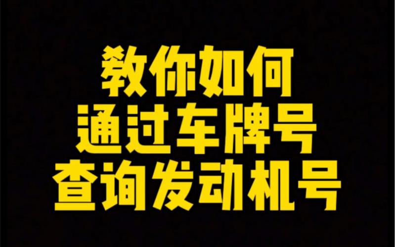 车牌一秒解码,轻松获取发动机号!
