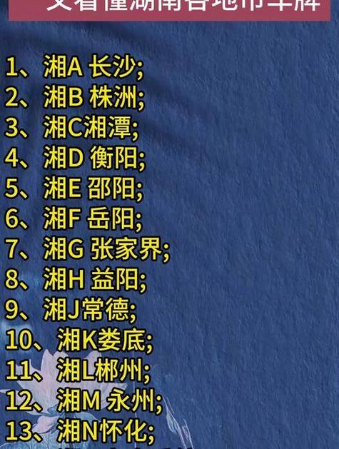 湘A至湘Z:湖南车牌字母排序中的热门车型大盘点