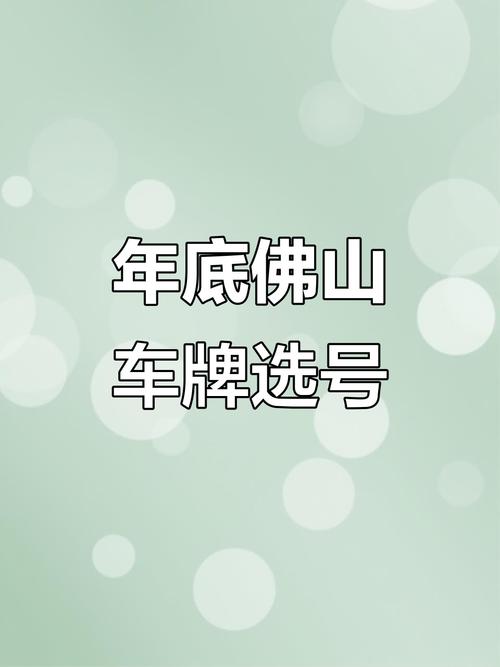佛山车牌号新风尚:自编自选,彰显个性风采